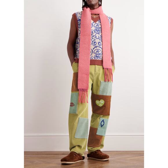 The Elder Statesman Other - NEW The Elder Statesmen Men's Corduroy Patchwork Pleated Pants Size 36